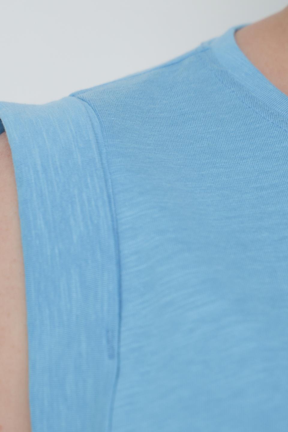 Топ Tom Tailor с рукавами-воланами голубой