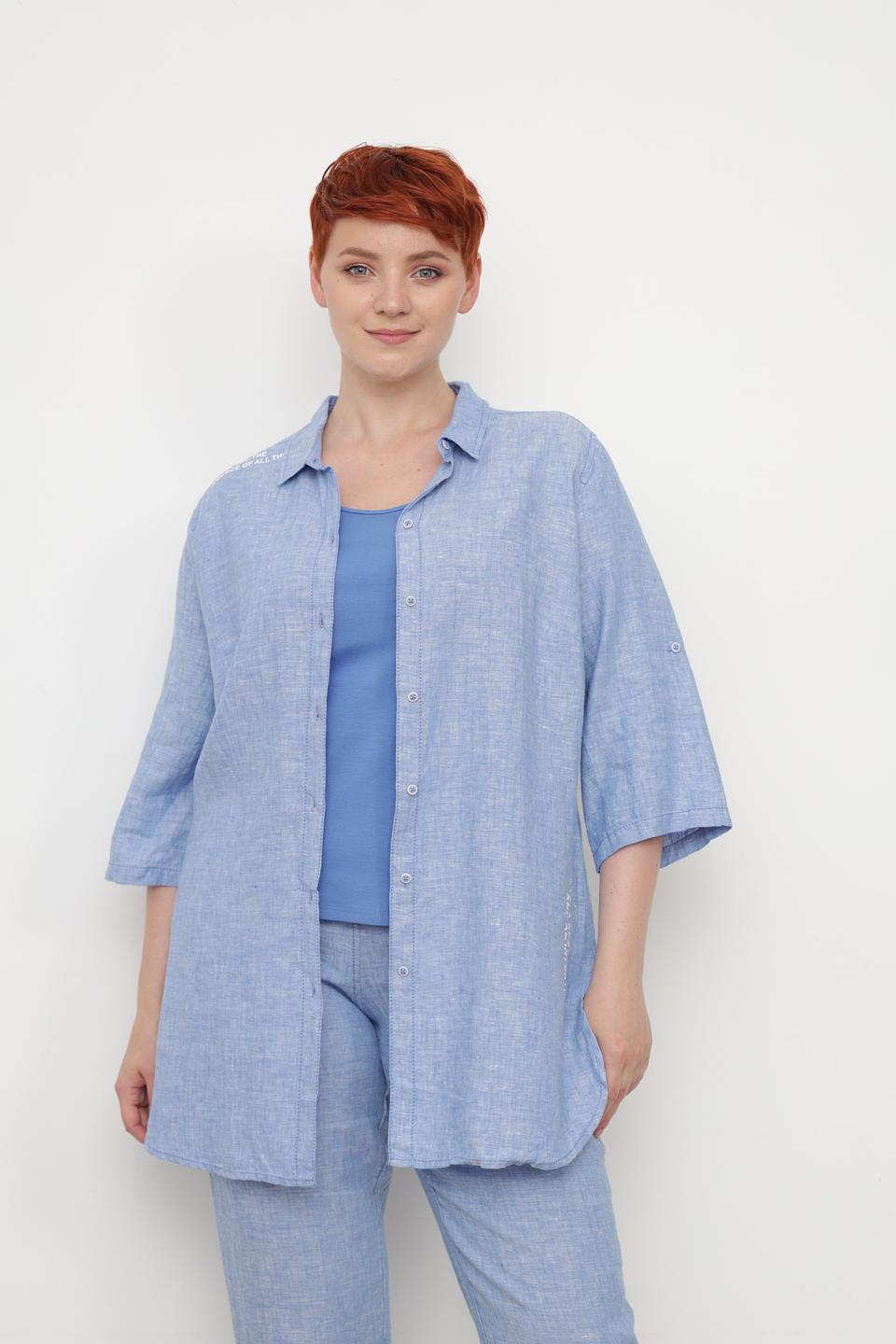 Блуза Doris Streich льняная голубая
