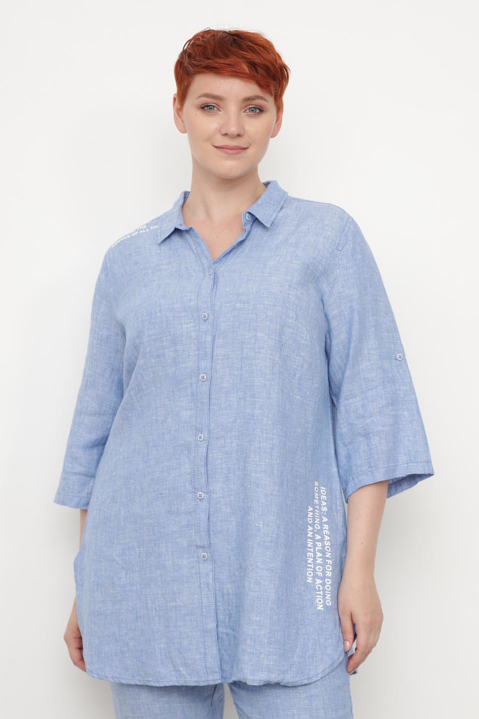 Блуза Doris Streich льняная голубая