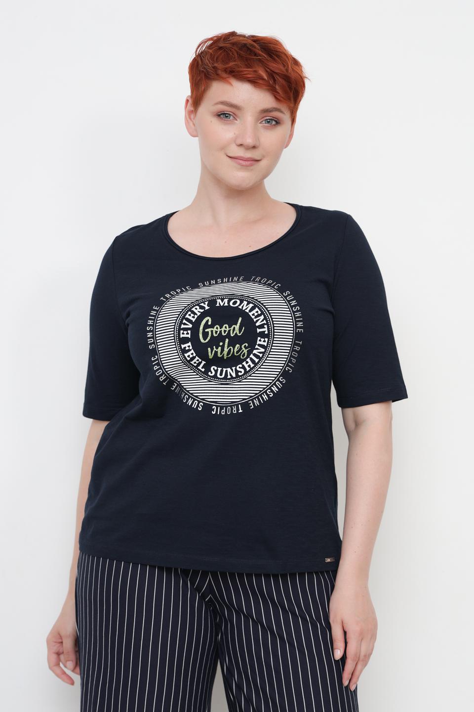 Футболка Via Appia с принтом чёрная