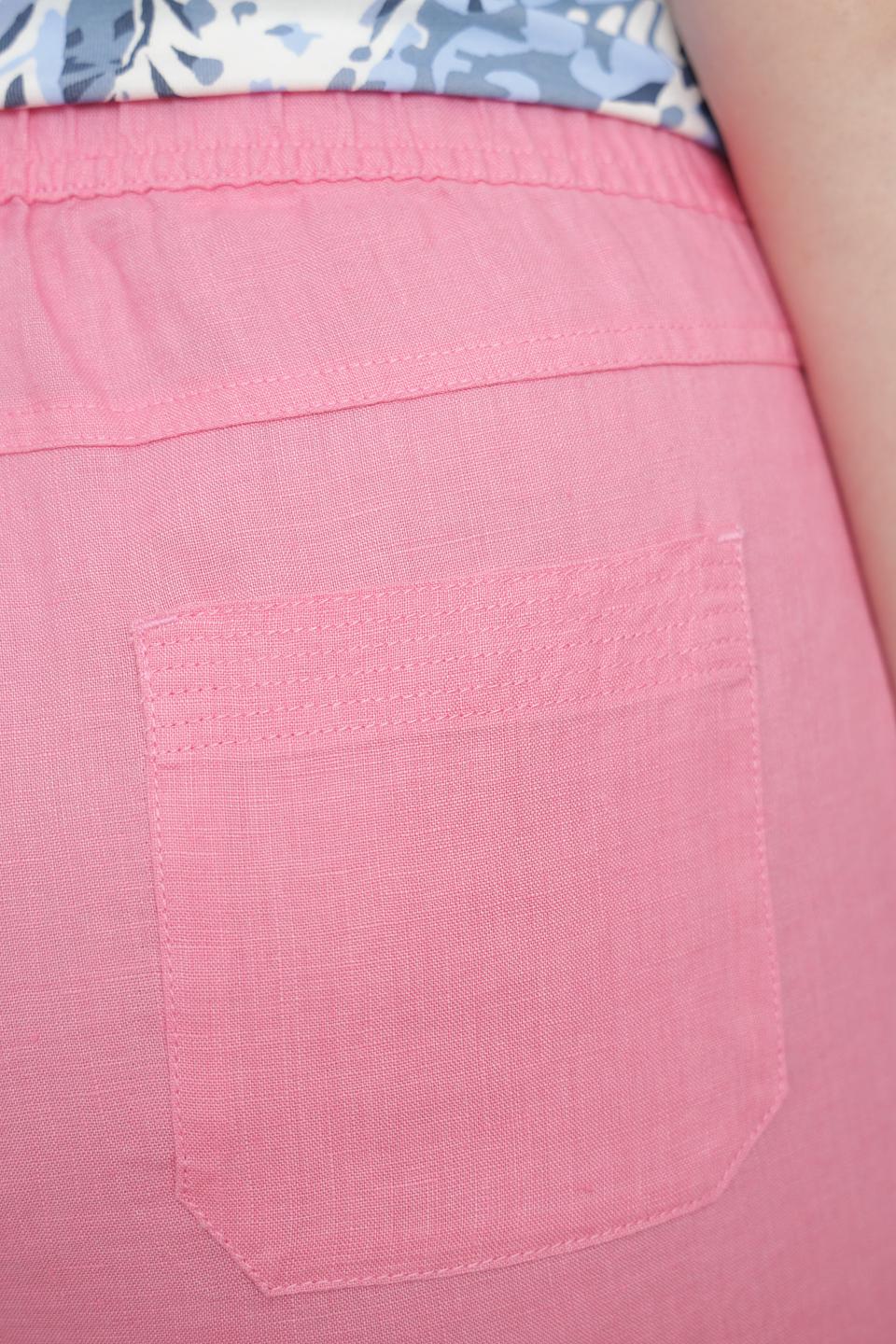 Брюки Lebek из льна розовый