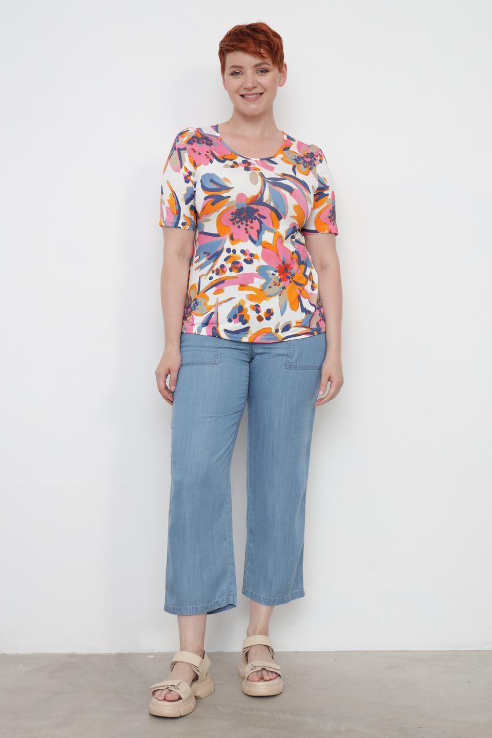 Футболка Lebek с цветочным принтом