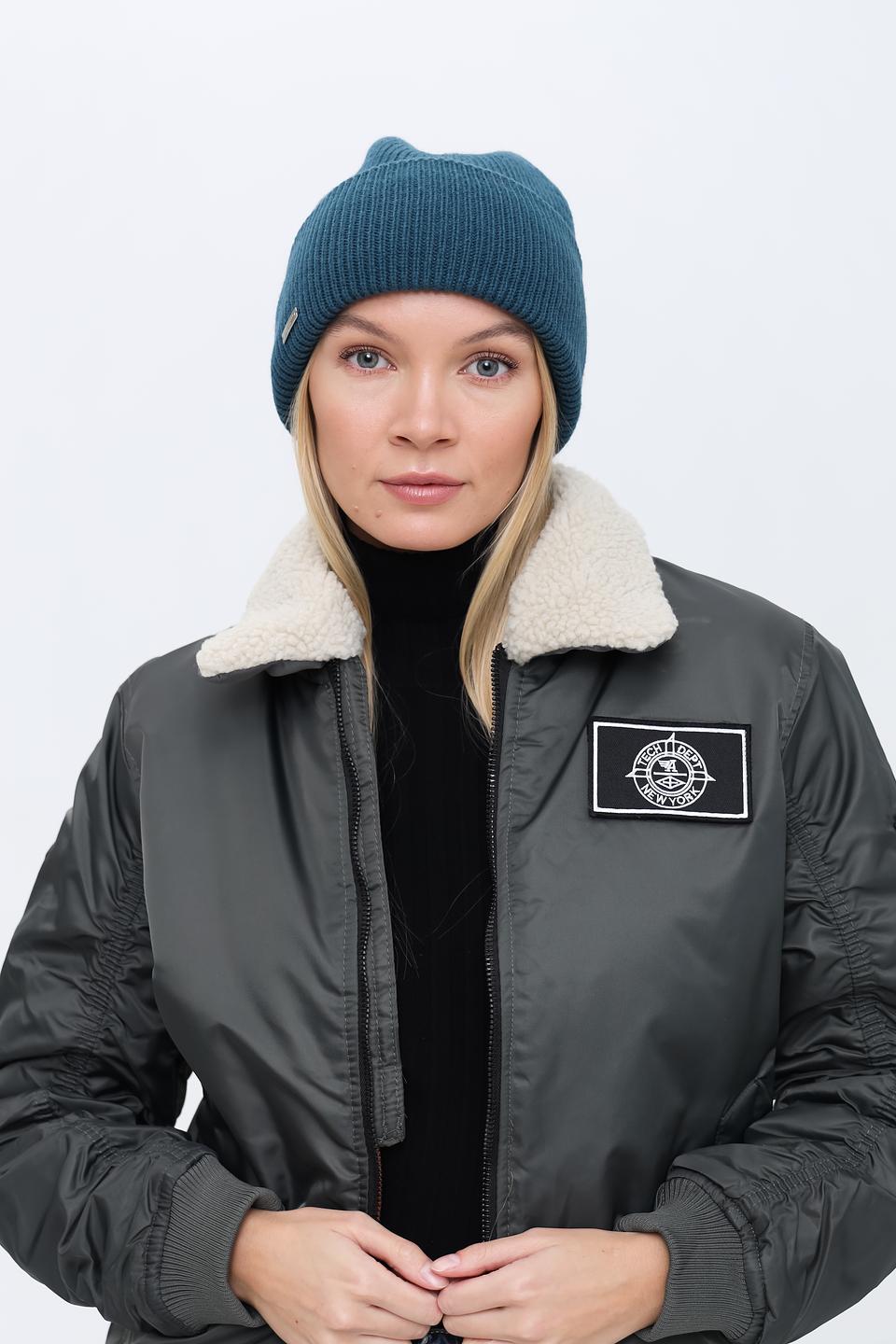 Шапка Seeberger вязаная бирюзовая