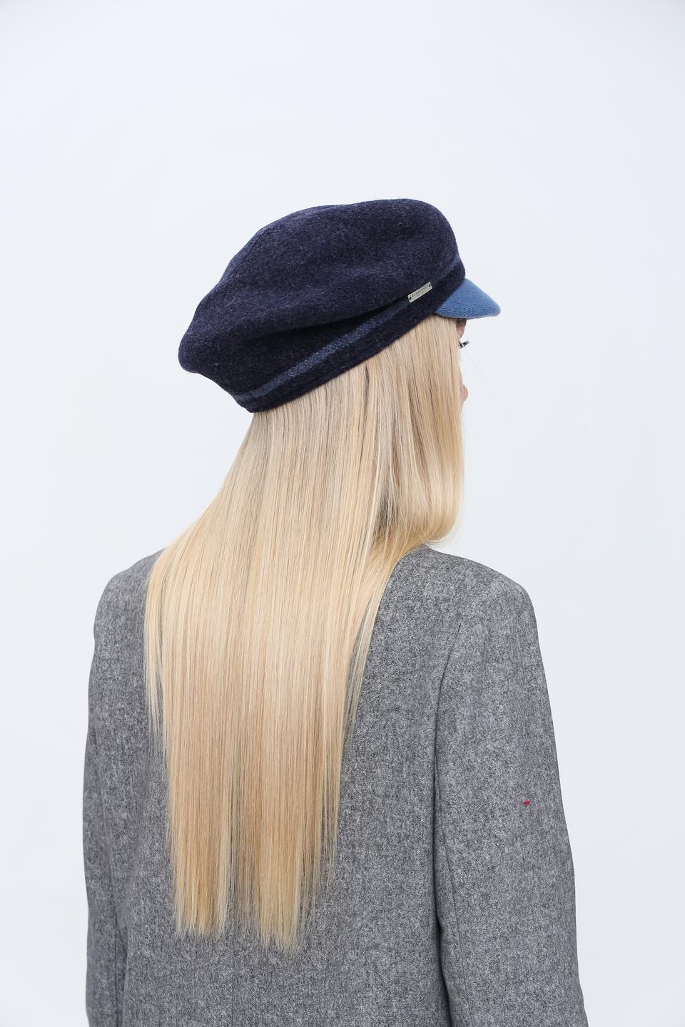 Берет Seeberger шерстяной синий