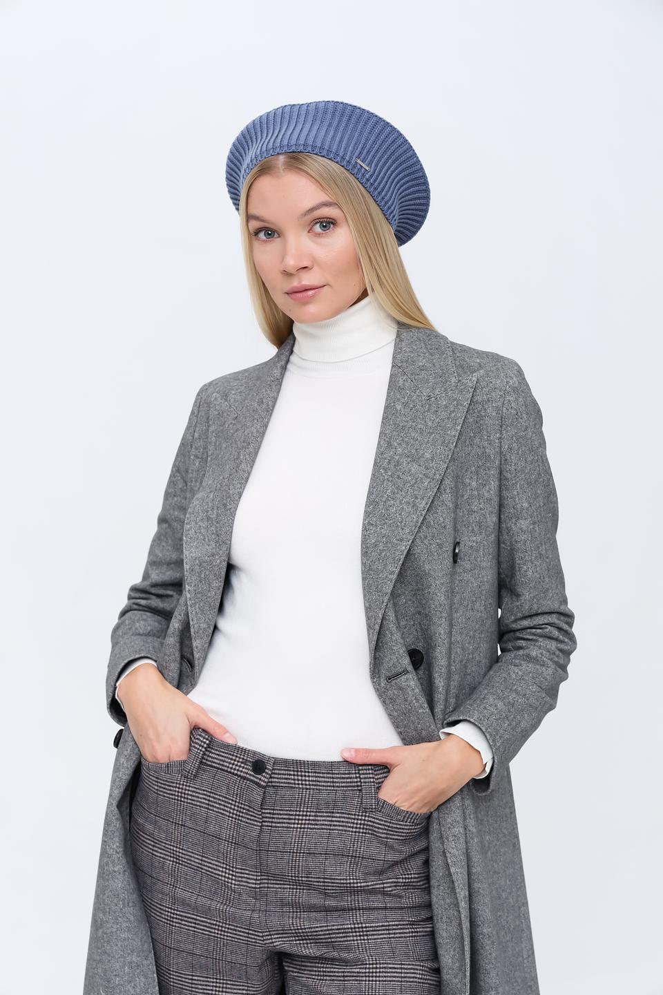 Берет Marhatter вязаный голубой