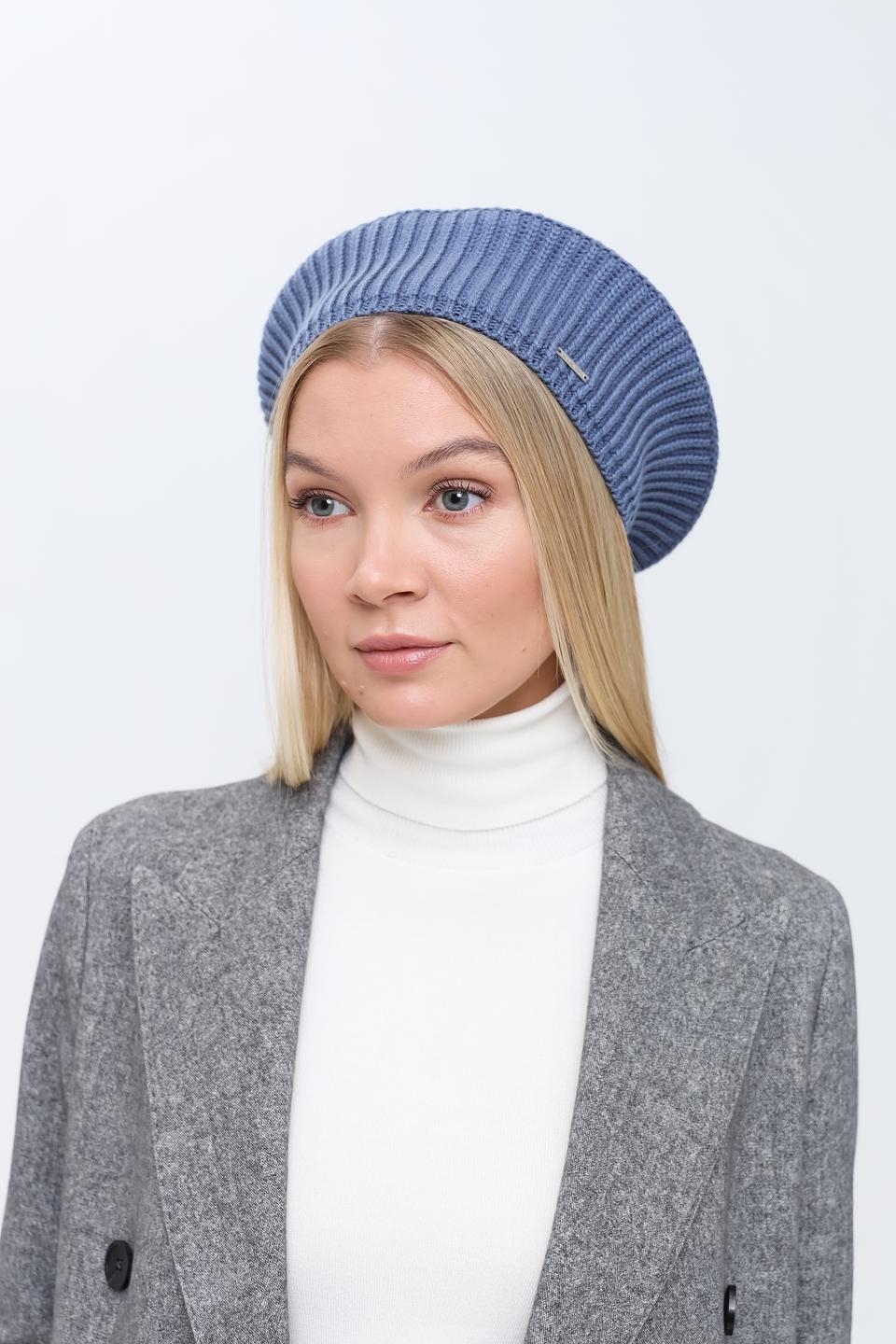 Берет Marhatter вязаный голубой