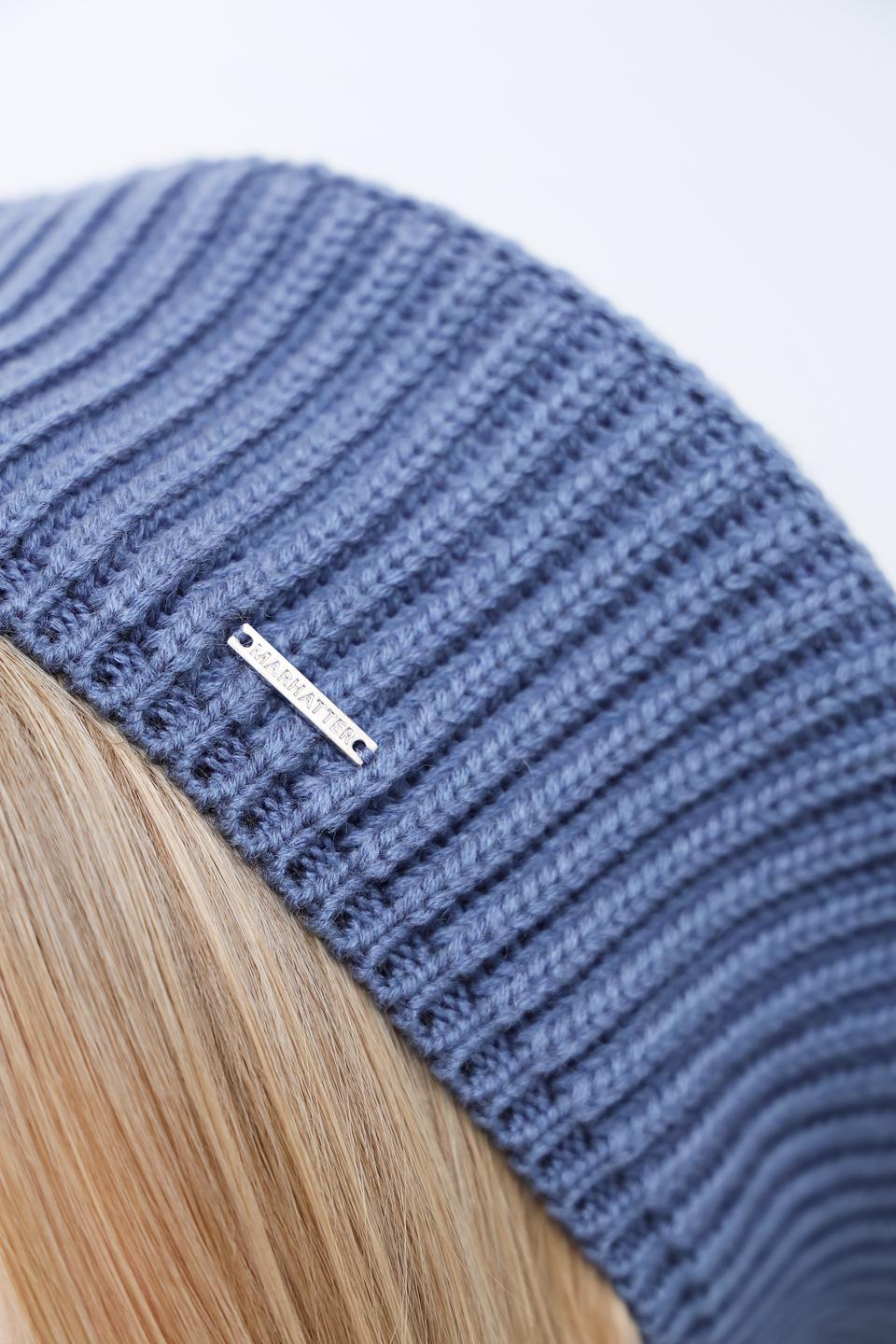 Берет Marhatter вязаный голубой