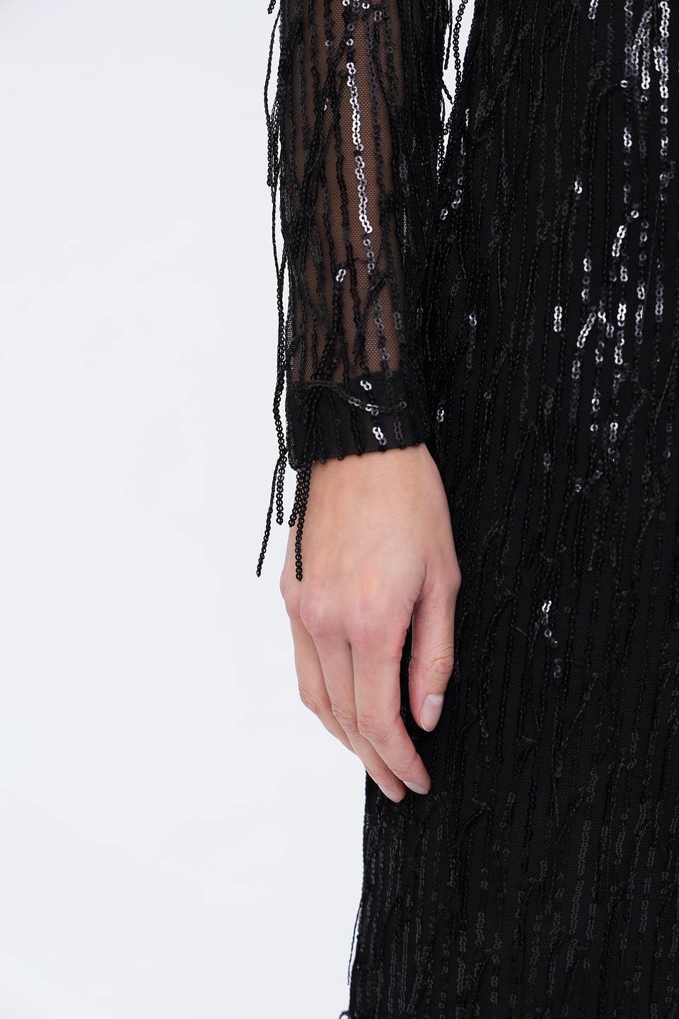 Платье Taifun с бахромой чёрное