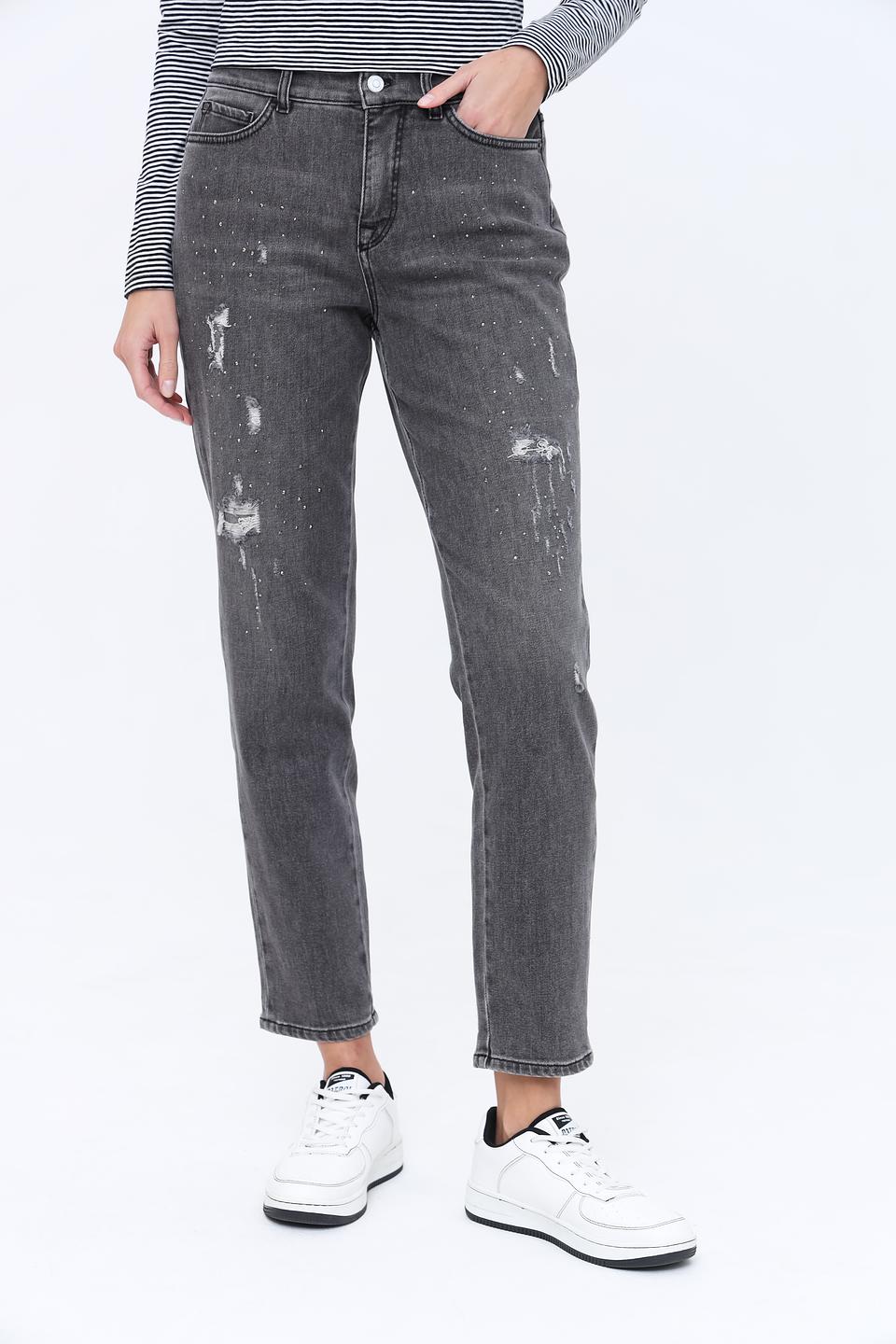 Джинсы Marc Cain серые с потертостями