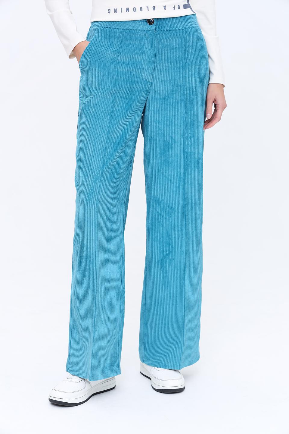 Брюки Lecomte вельветовые бирюзовые