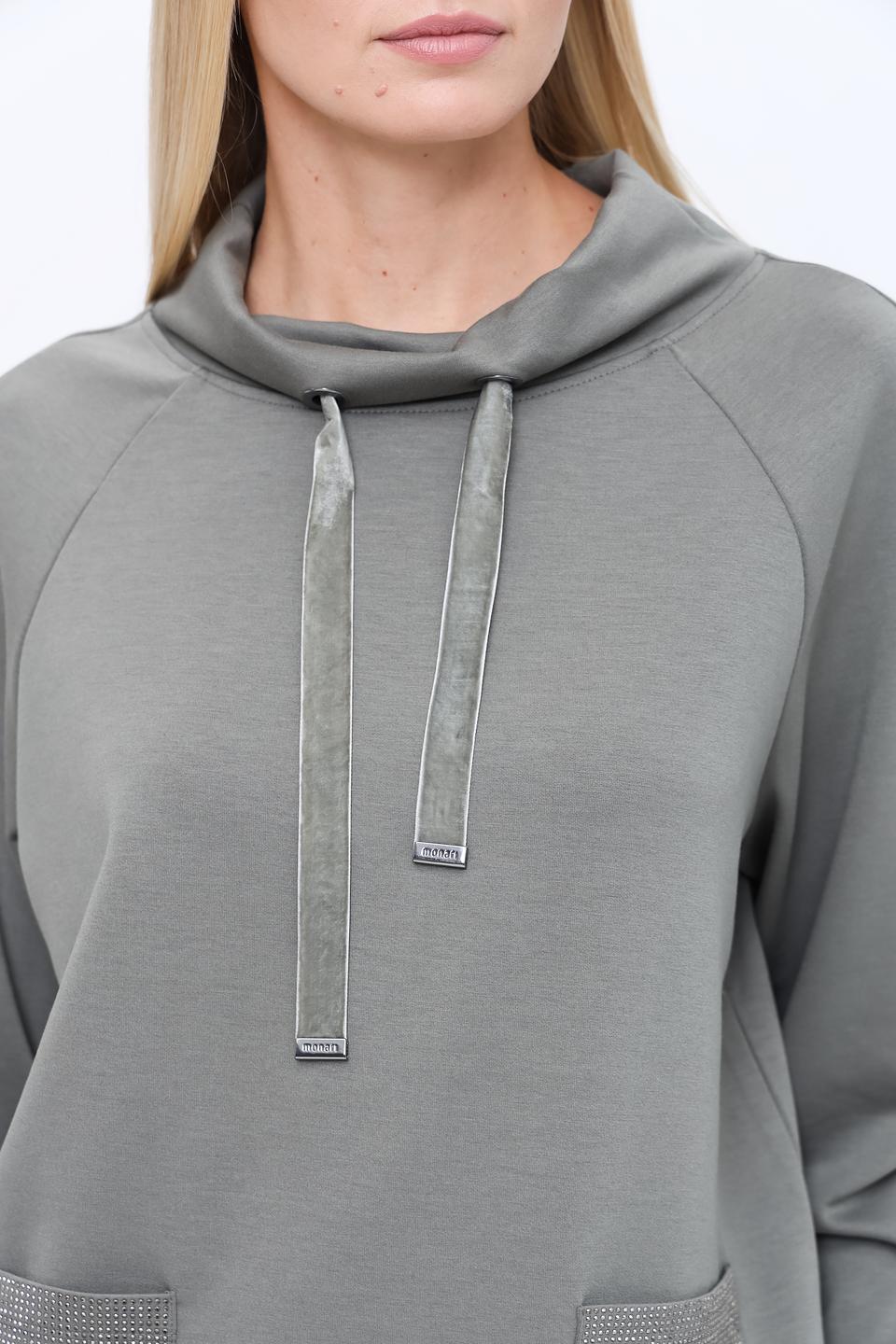 Пуловер Monari серый с карманами