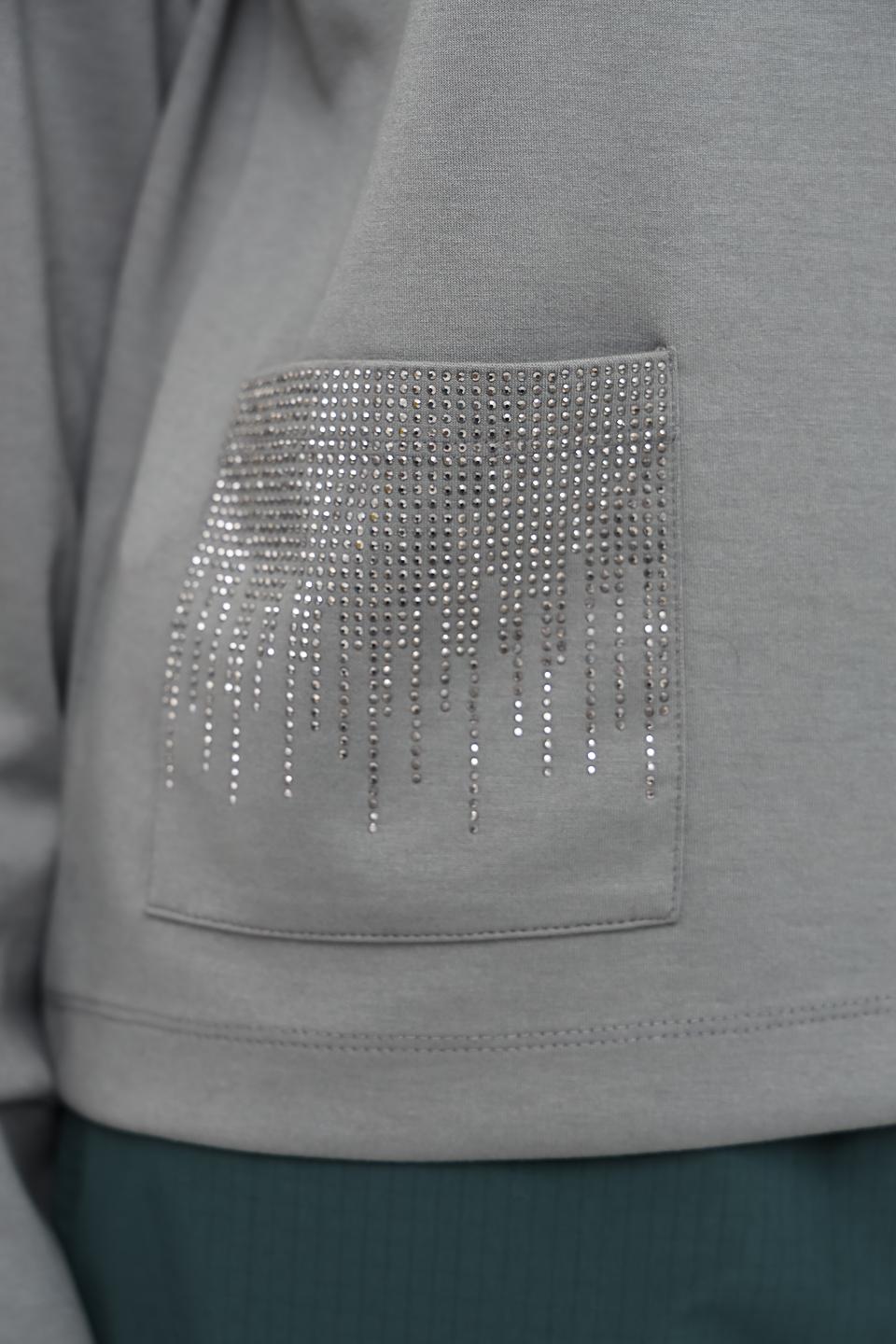 Пуловер Monari серый с карманами