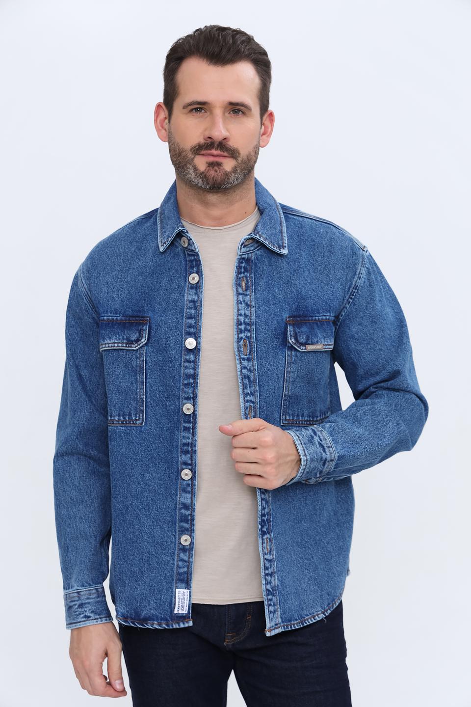 Рубашка Alcott джинсовая синяя