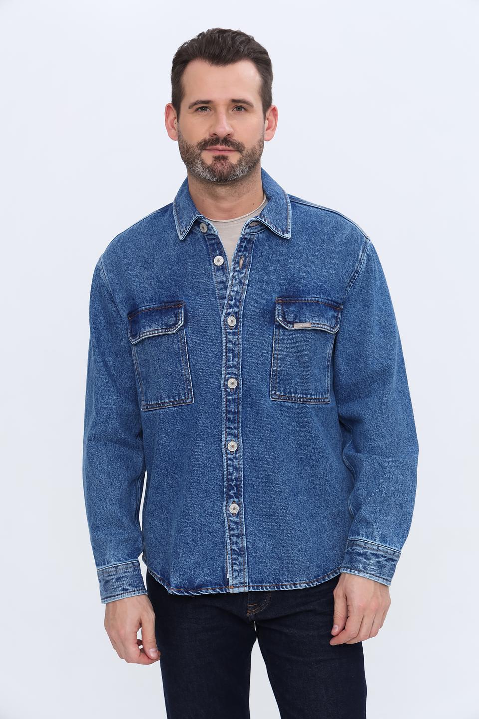 Рубашка Alcott джинсовая синяя