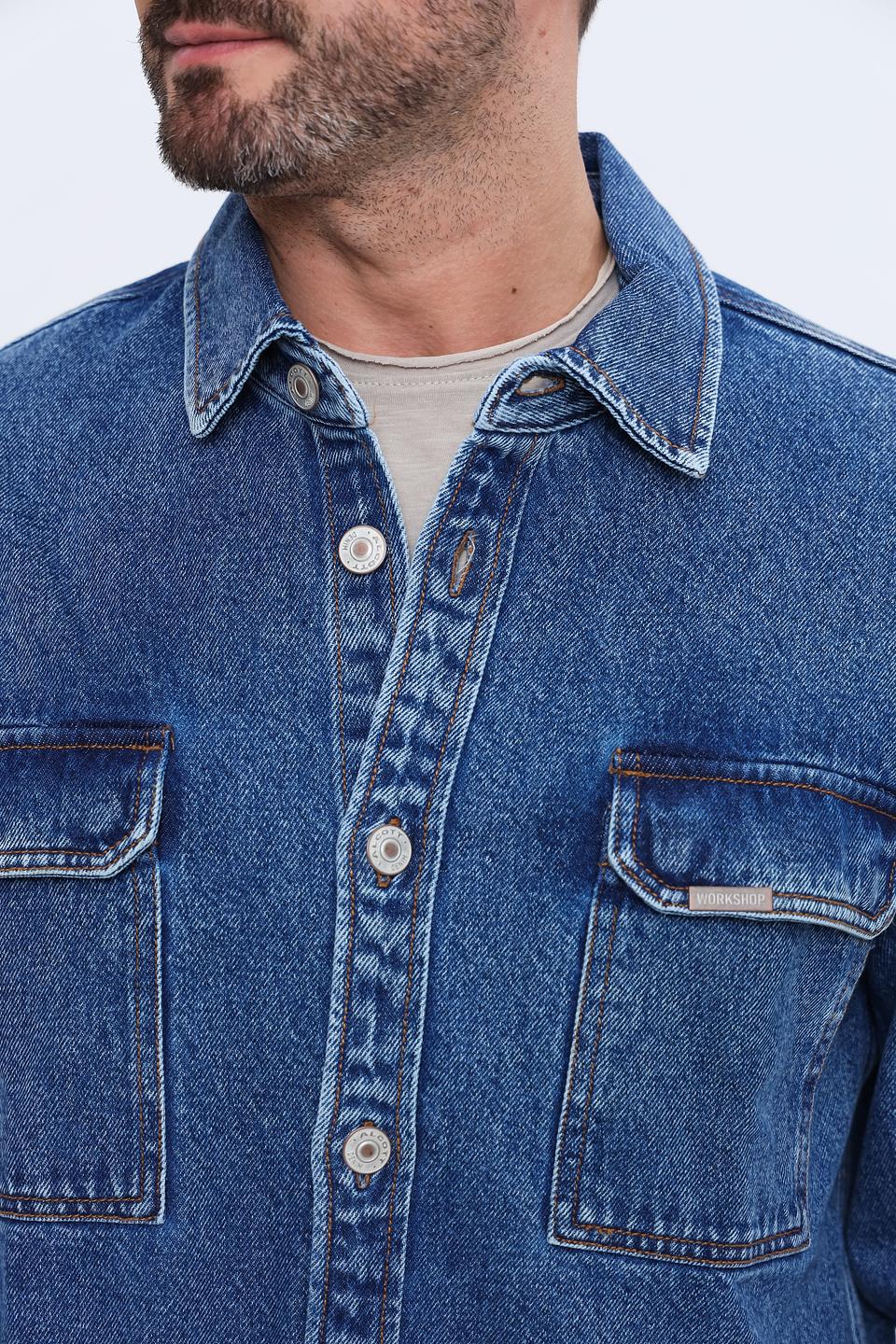 Рубашка Alcott джинсовая синяя