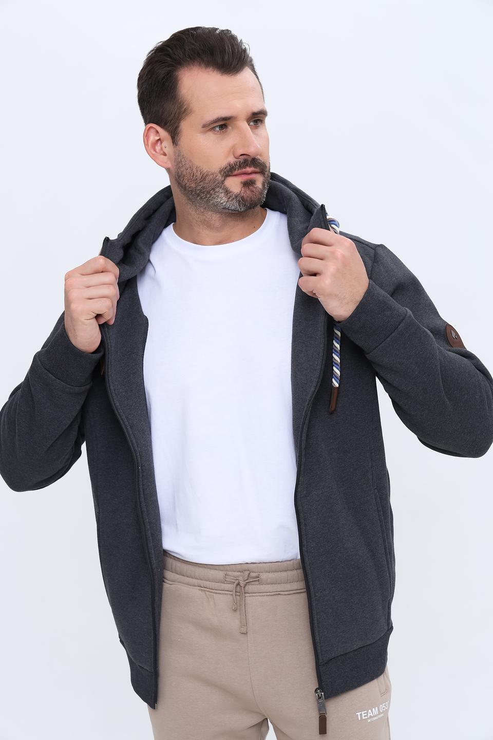 Кардиган Ragman с капюшоном серый