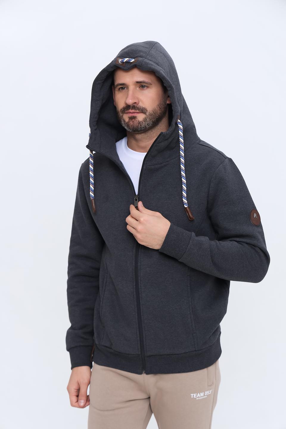 Кардиган Ragman с капюшоном серый