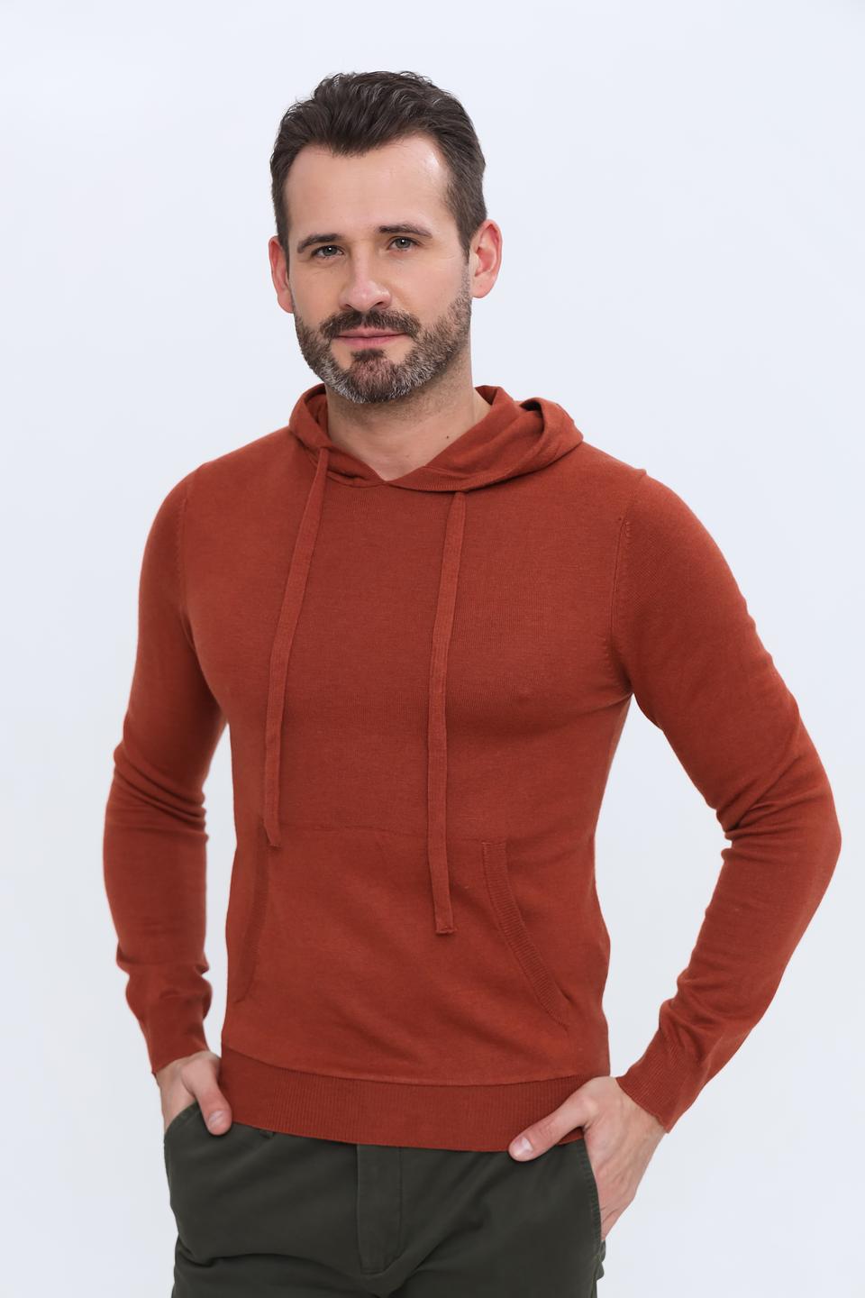 Толстовка Alcott рыжая с капюшоном