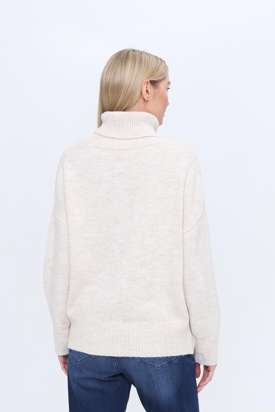 Пуловер More and More с косами бежевый