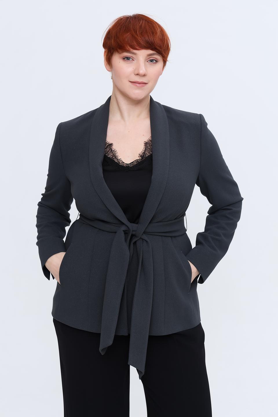 Жакет Taifun с поясом графитовый