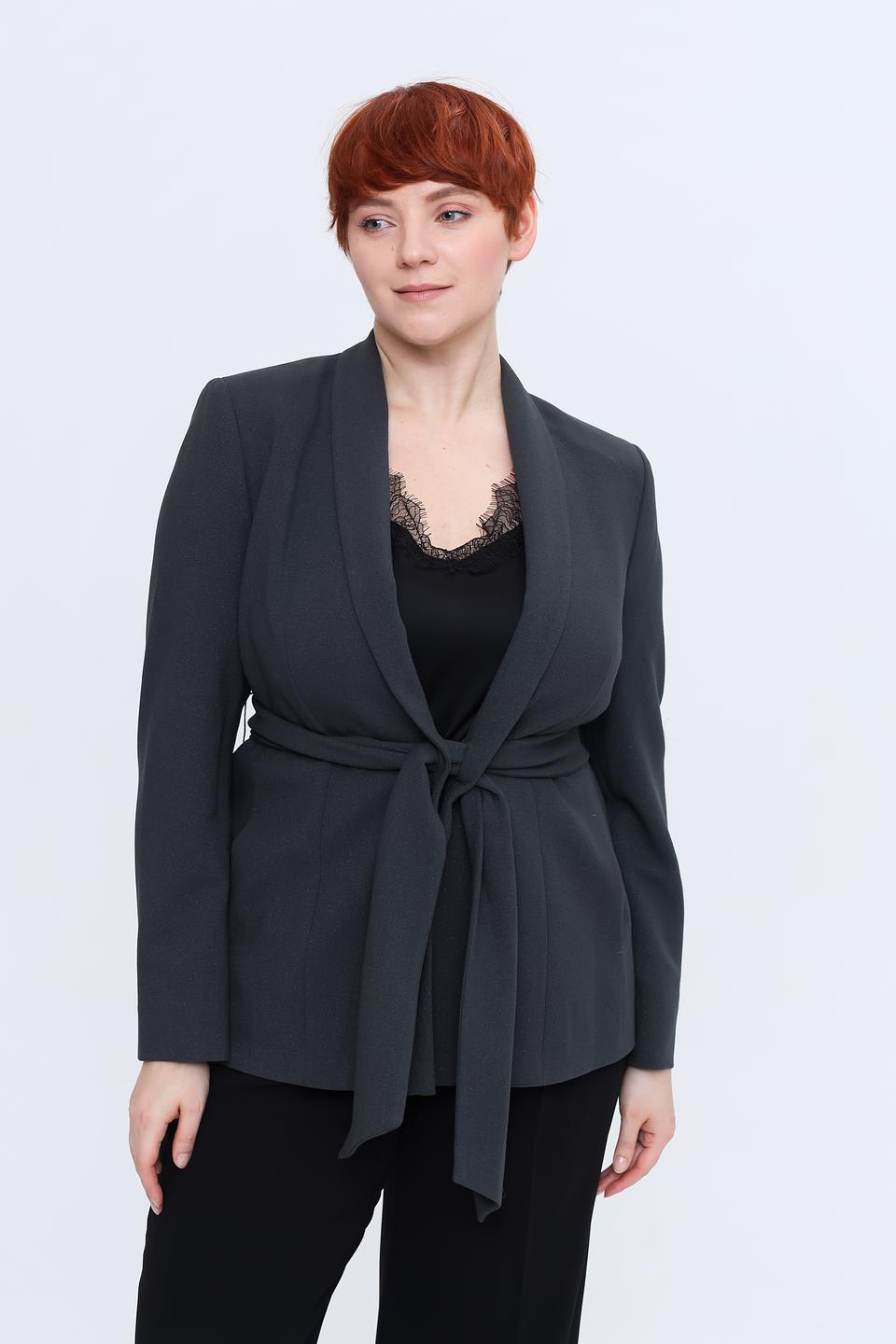 Жакет Taifun с поясом графитовый