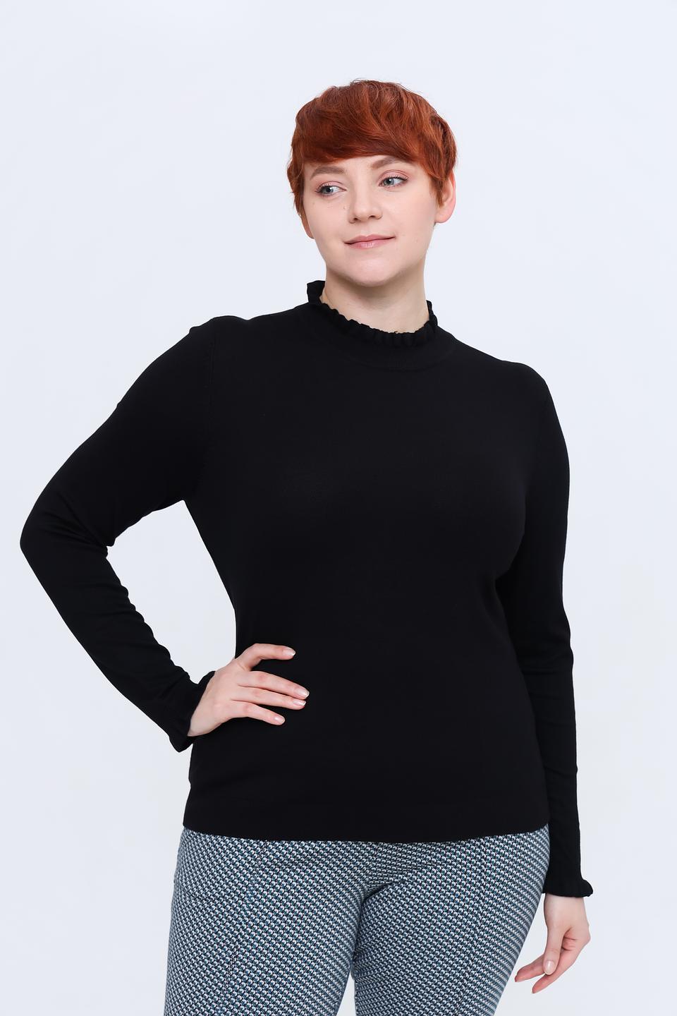 Пуловер Taifun с воротником-стойкой чёрный