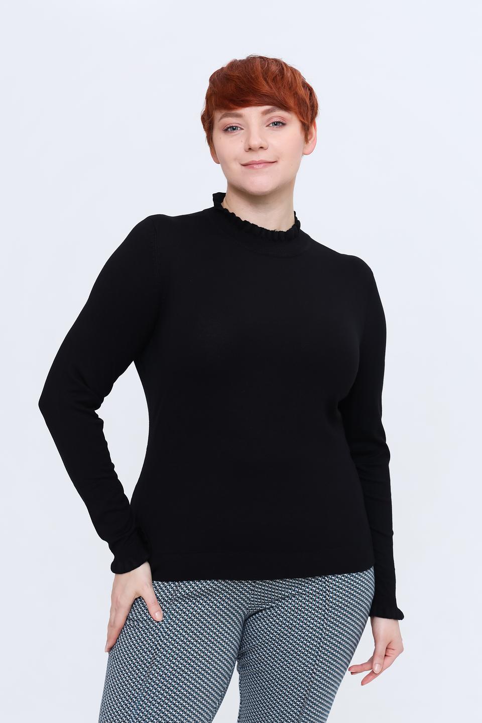 Пуловер Taifun с воротником-стойкой чёрный