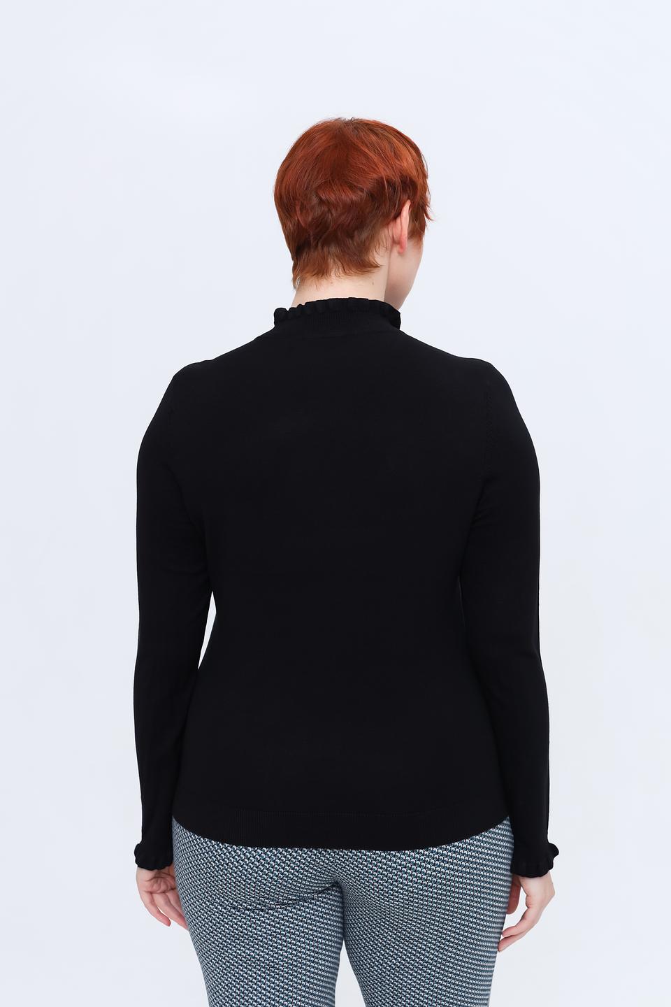 Пуловер Taifun с воротником-стойкой чёрный
