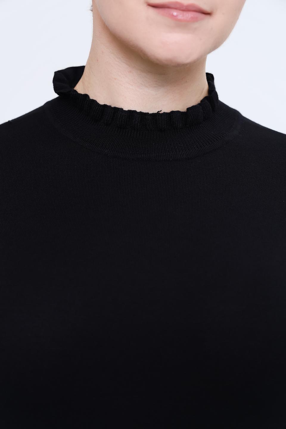 Пуловер Taifun с воротником-стойкой чёрный
