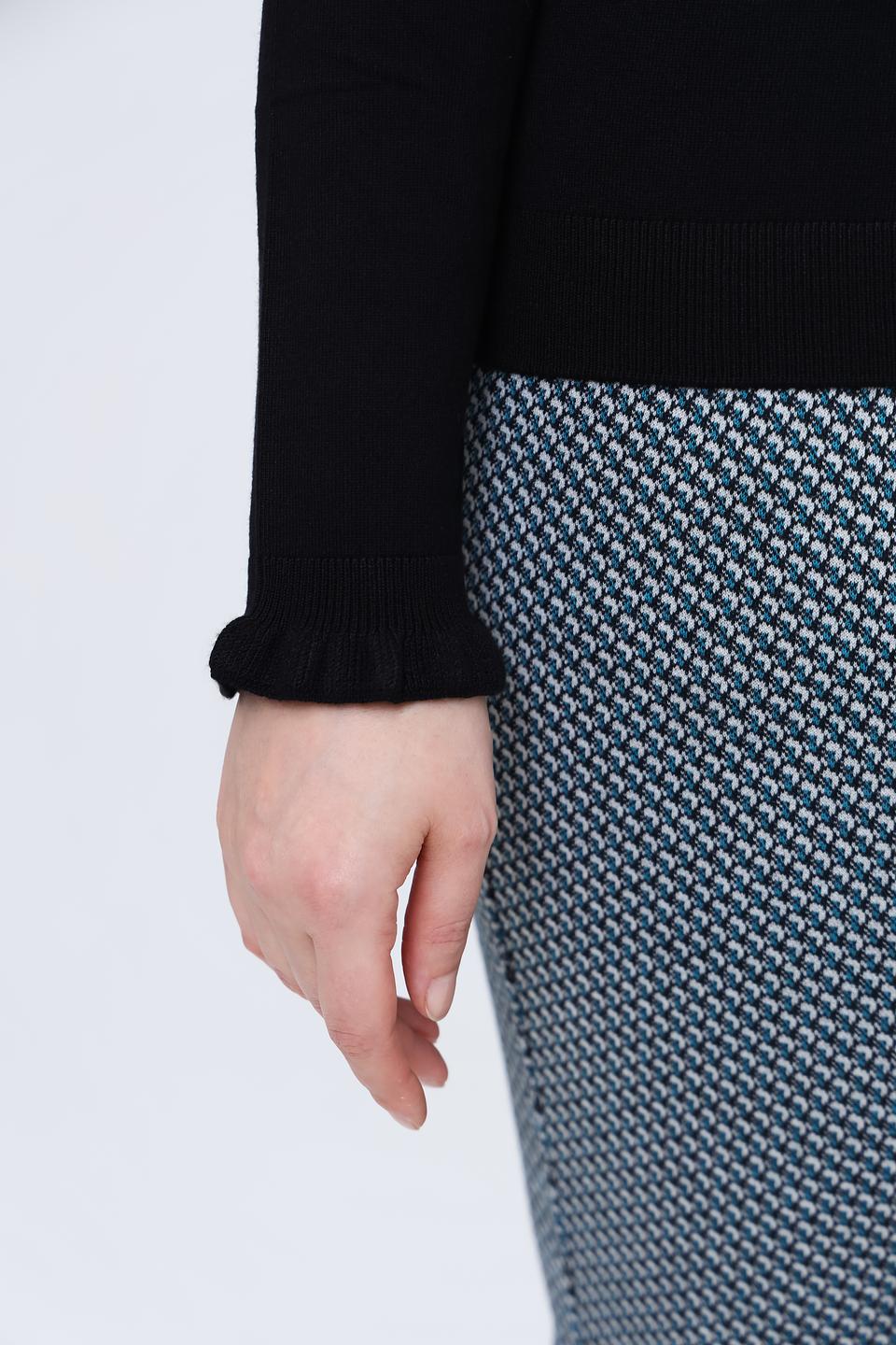 Пуловер Taifun с воротником-стойкой чёрный