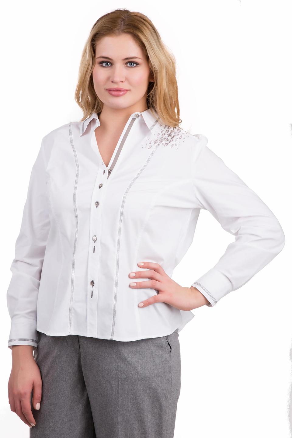 Блуза Rabe collection белая с отделкой