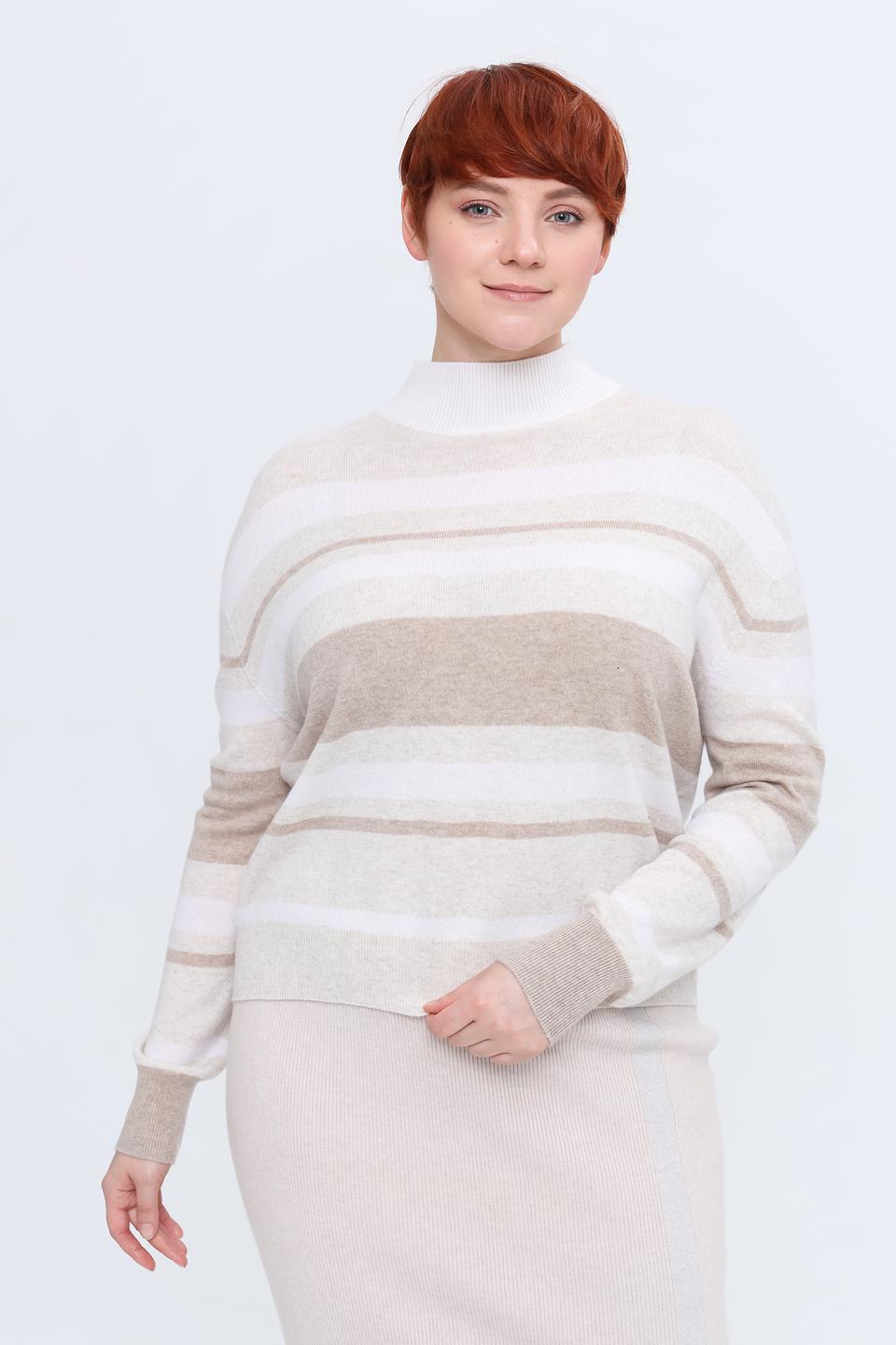 Пуловер Gerry Weber в полоску бежевый