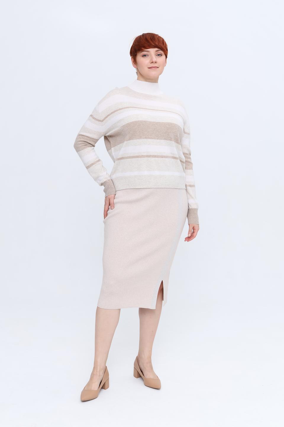 Пуловер Gerry Weber в полоску бежевый