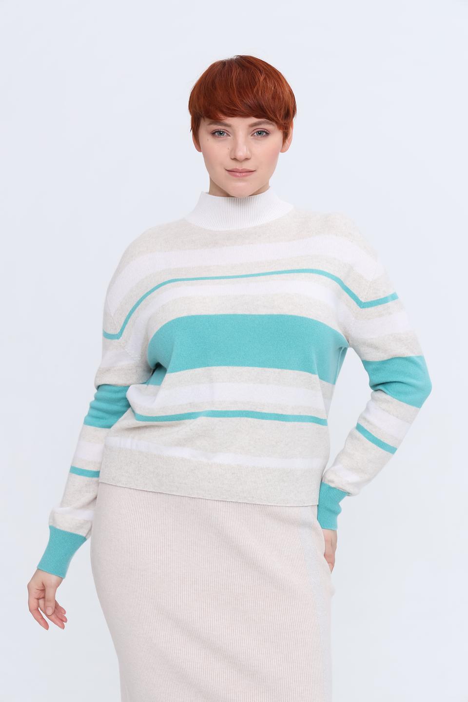 Пуловер Gerry Weber полоска бирюзовый