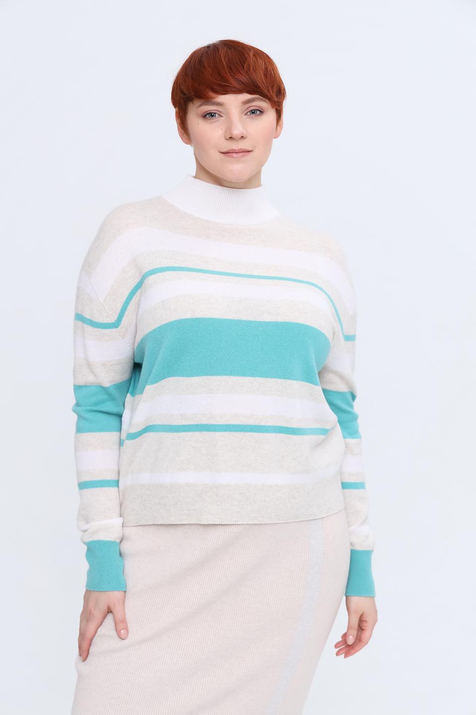 Пуловер Gerry Weber полоска бирюзовый