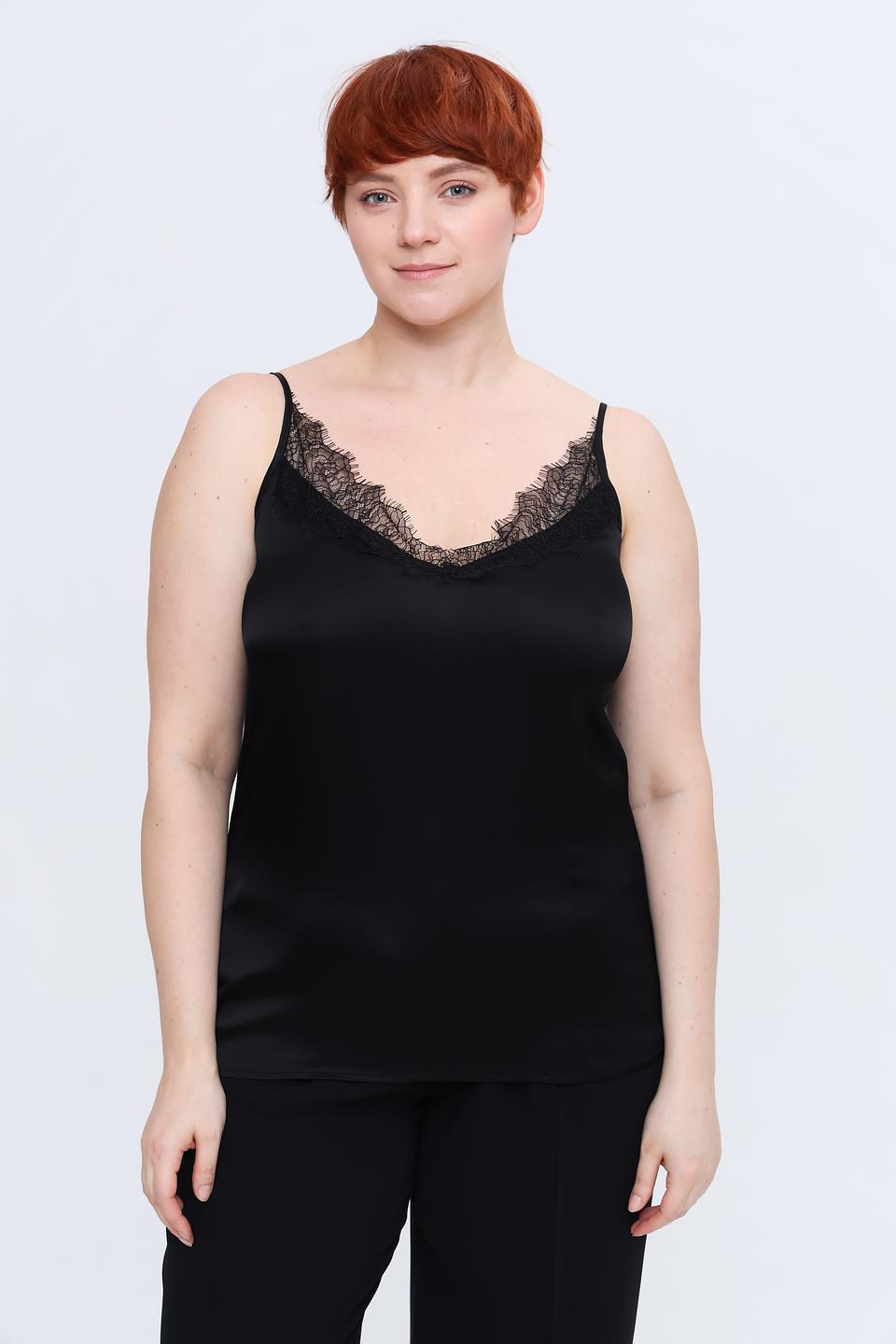 Топ Gerry Weber с кружевом черный