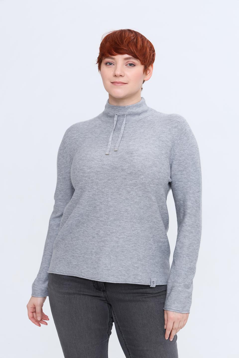 Пуловер Rabe collection серый с кулиской