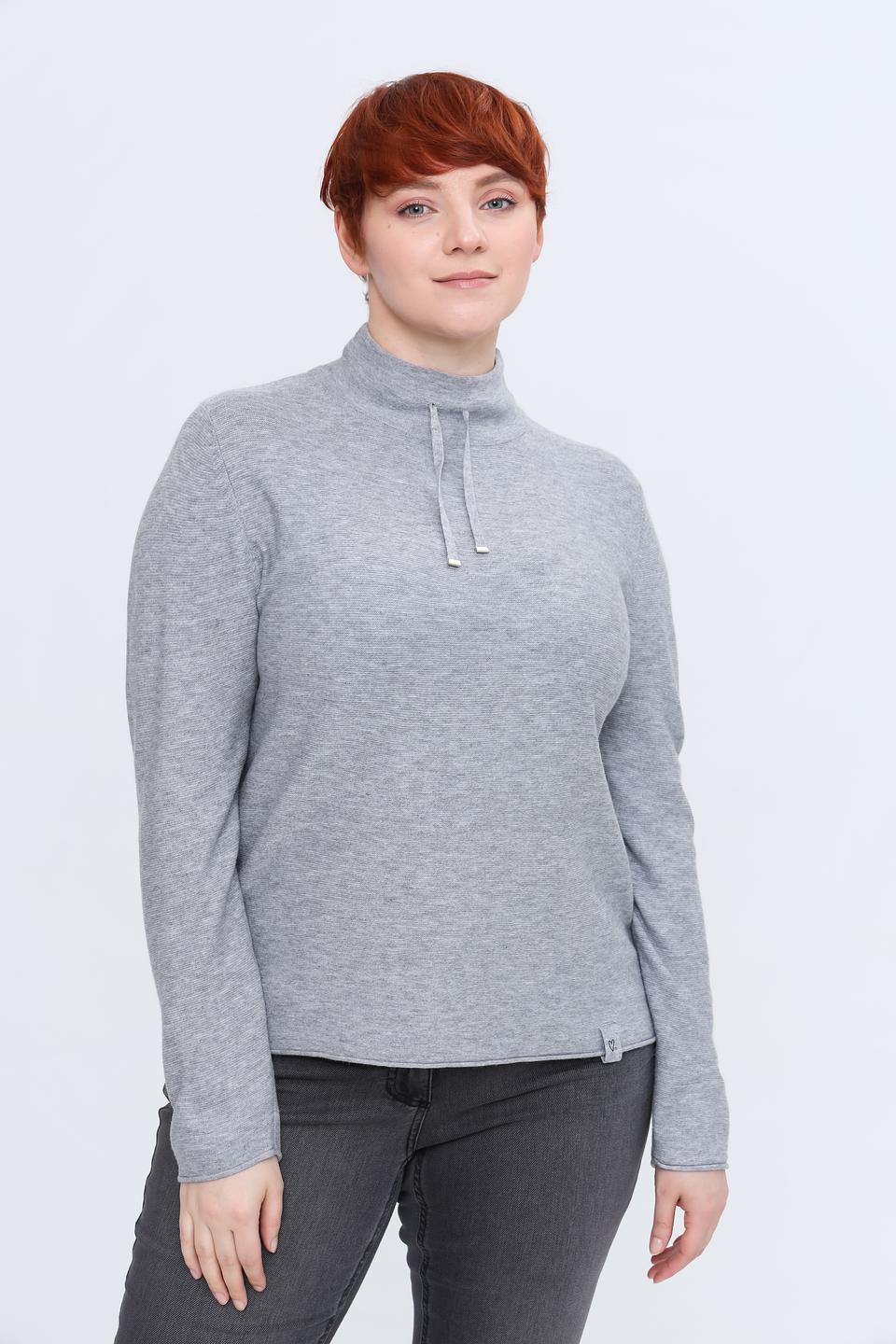 Пуловер Rabe collection серый с кулиской