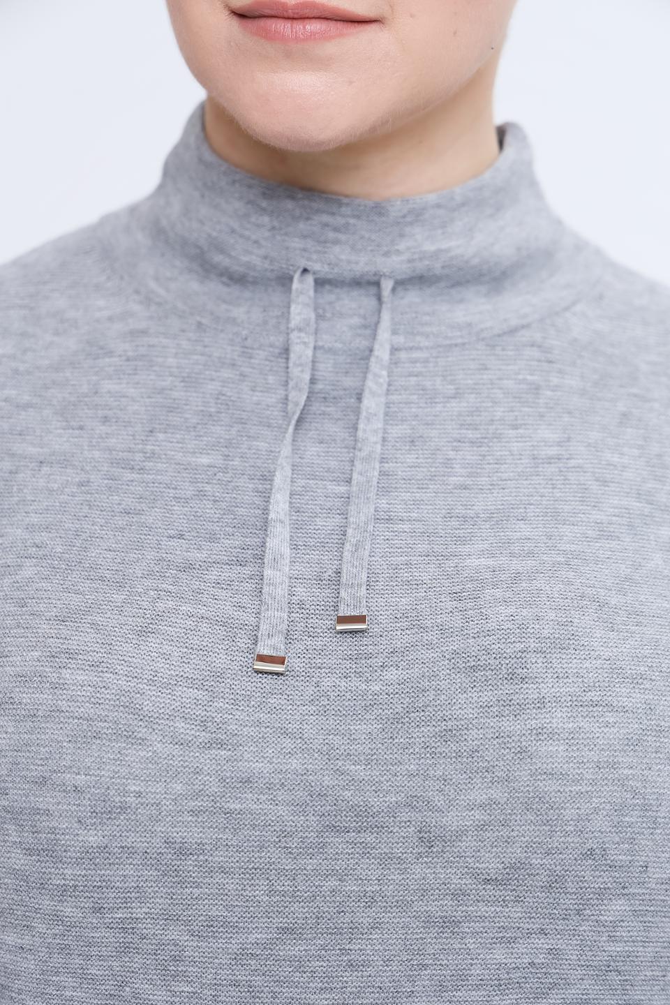 Пуловер Rabe collection серый с кулиской