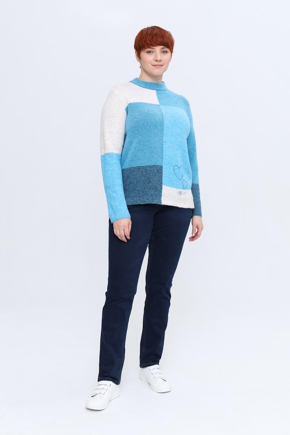 Пуловер Rabe collection в полоску голубой