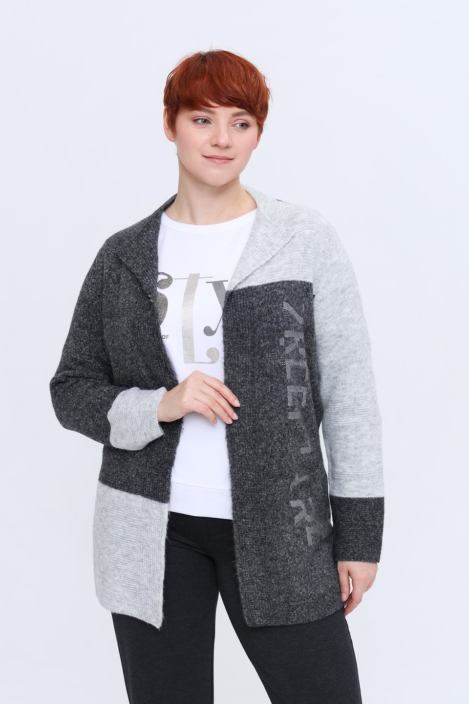 Жакет Rabe collection с капюшоном серый