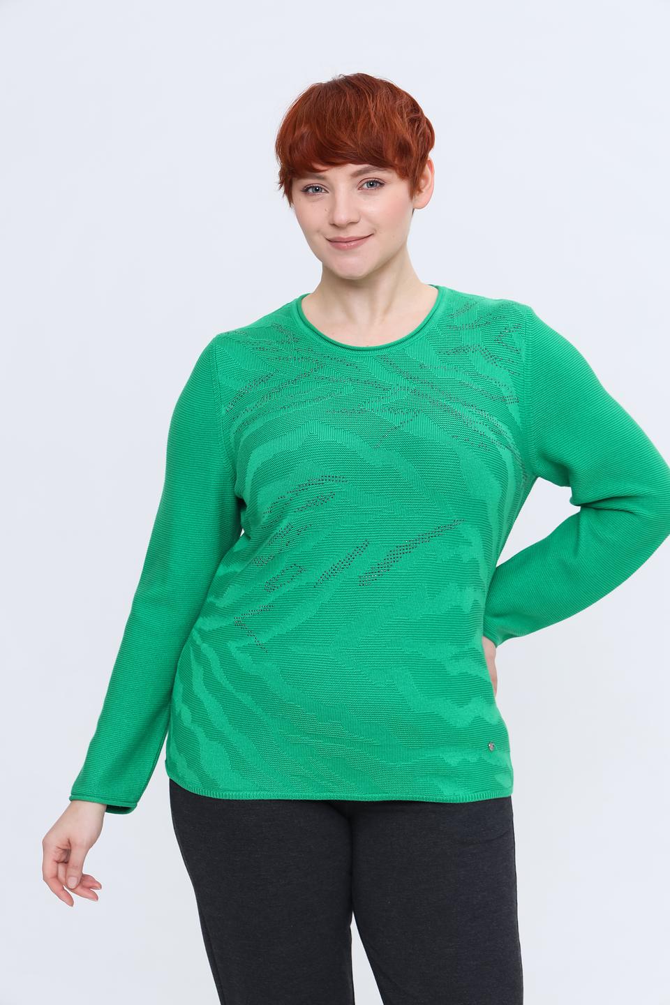Пуловер Rabe collection зелёный с узором