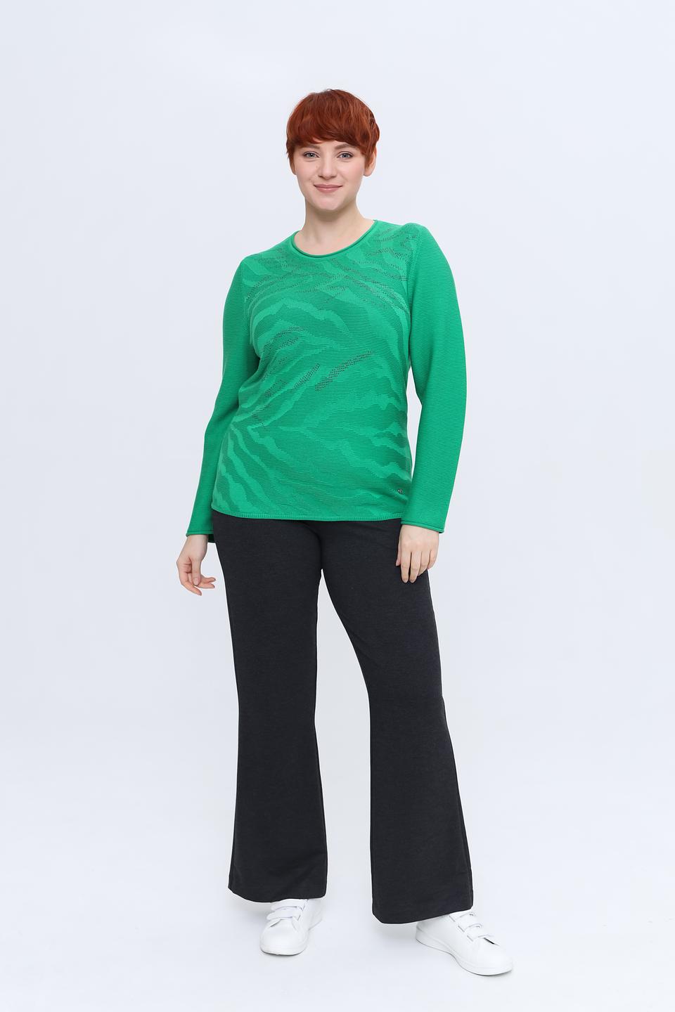 Пуловер Rabe collection зелёный с узором