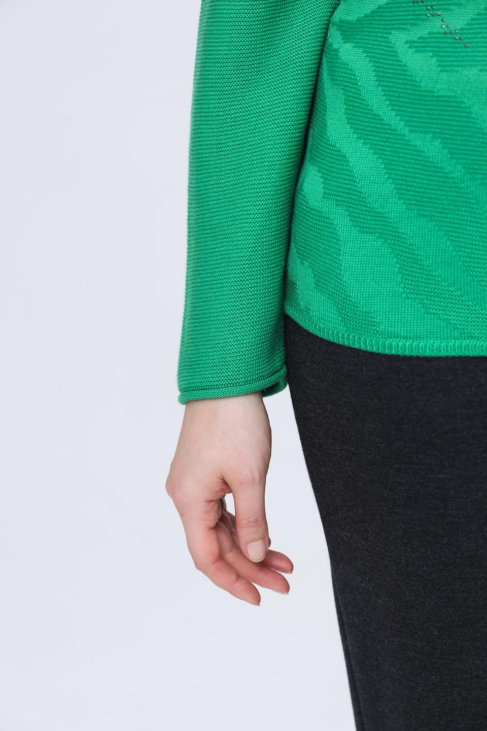 Пуловер Rabe collection зелёный с узором