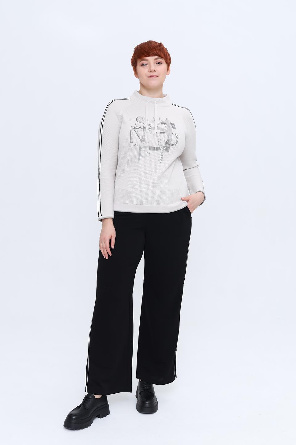 Пуловер Rabe collection с принтом светло-серый