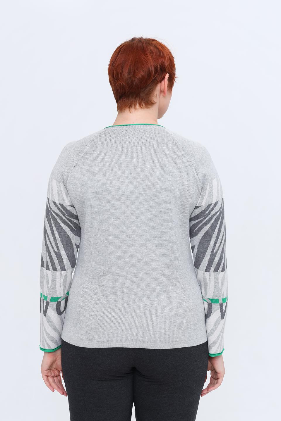 Пуловер Rabe collection с зелёной отделкой