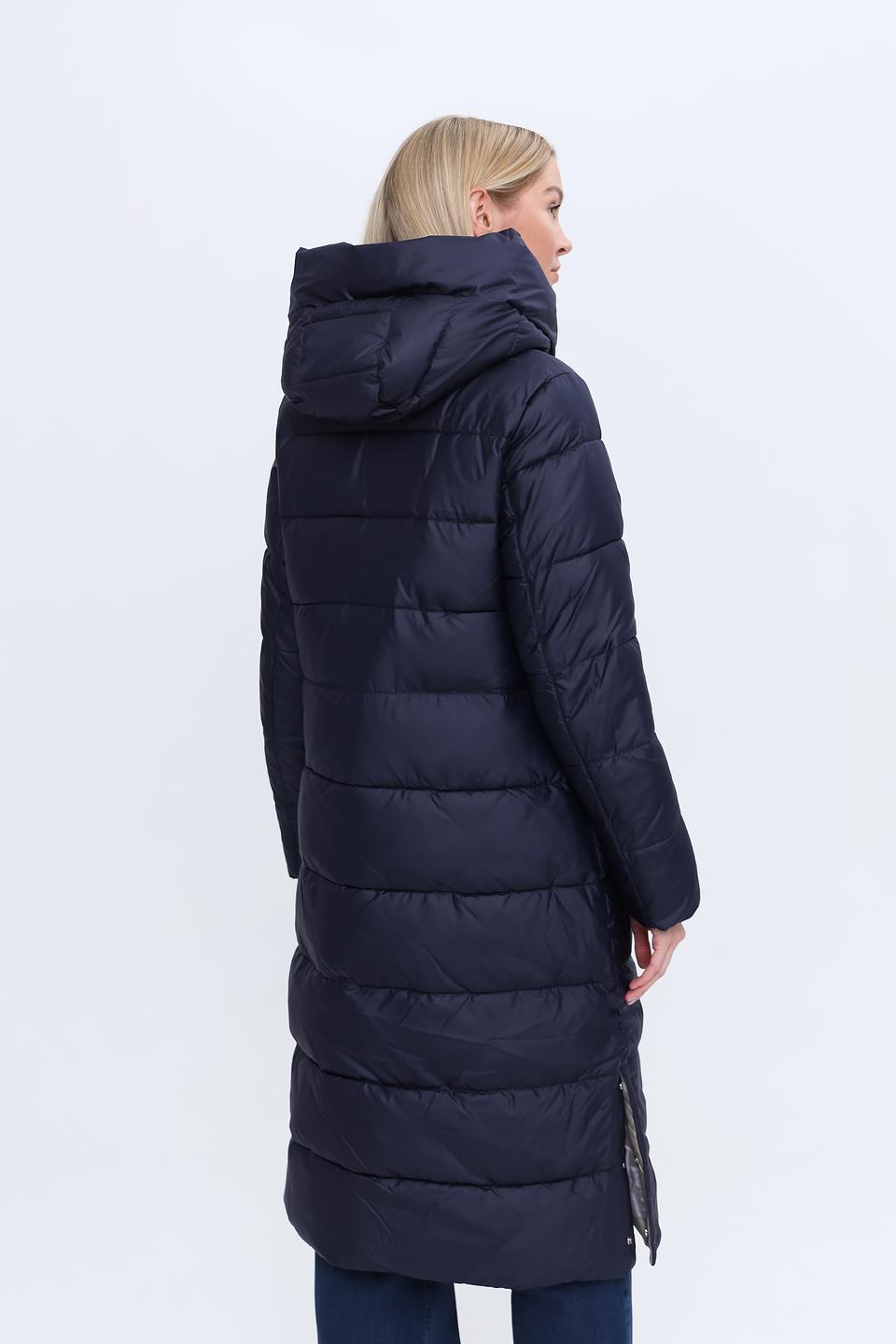 Пальто Pezzo стеганое тёмно-синее