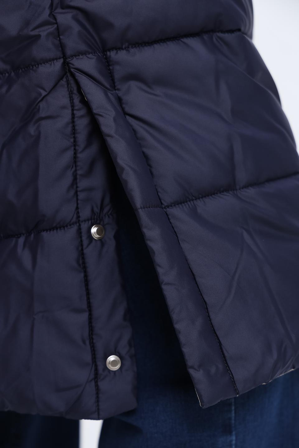 Пальто Pezzo стеганое тёмно-синее