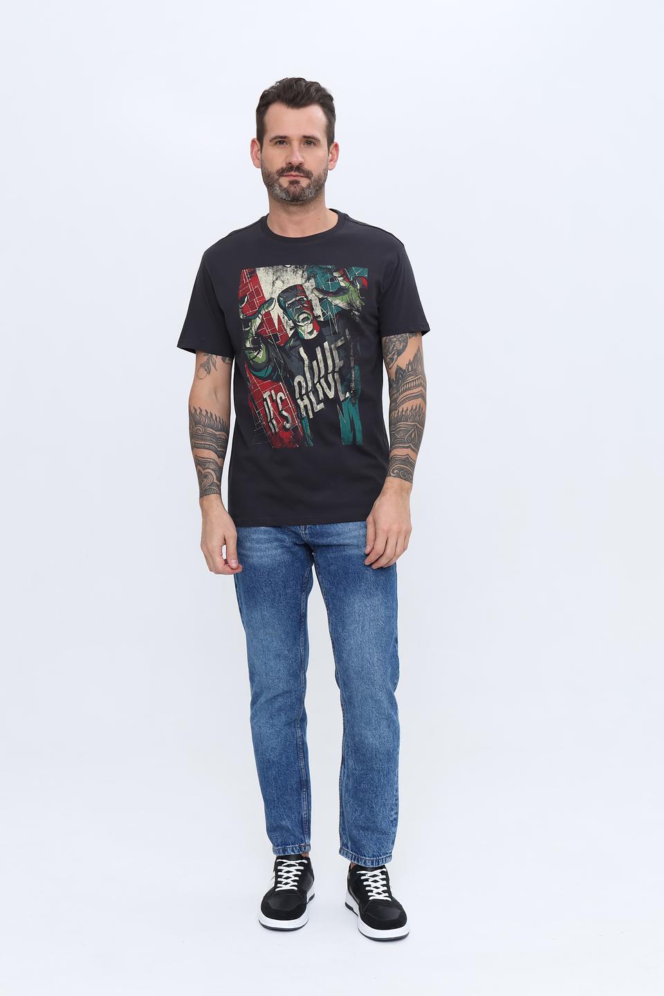 Футболка Alcott с принтом чёрная