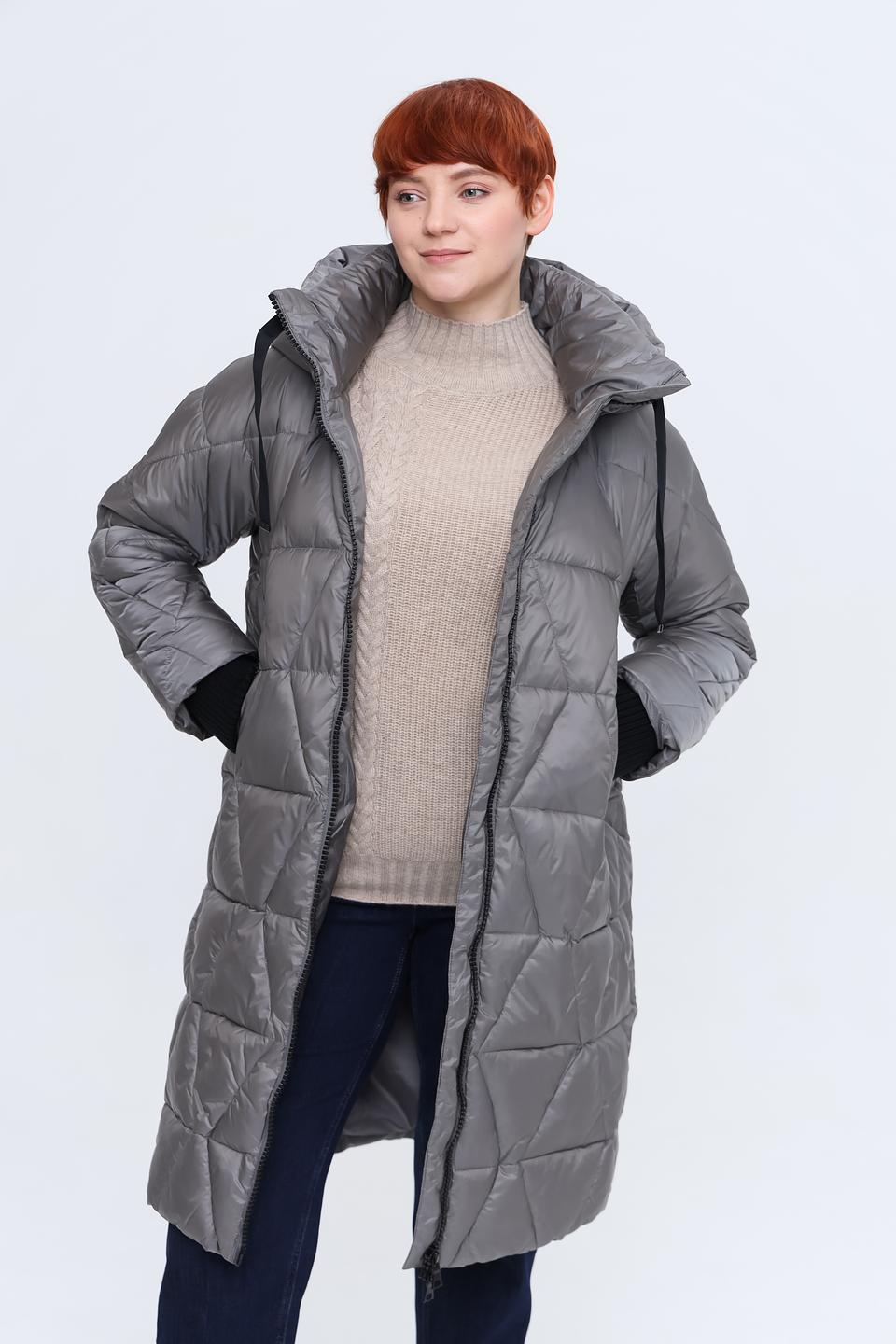 Пальто Baronia стеганое серое